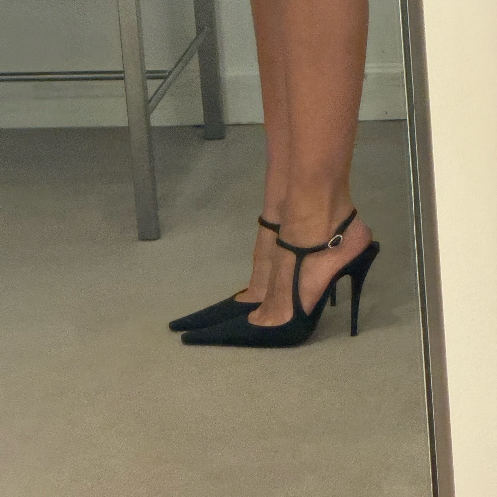 Saint Laurent Black Stiletto Heels - Picture 1 of 6